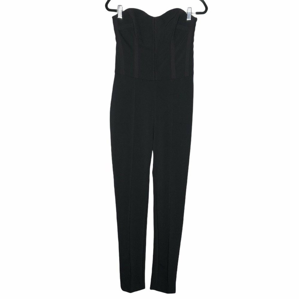 Veronica Beard Scuba Bustier Jumpsuit Strapless 2 - Picture 2 of 9